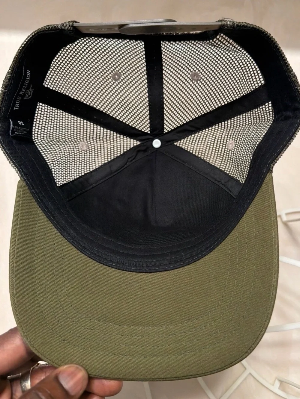 True Religion Olive Green Logo Baseball Cap